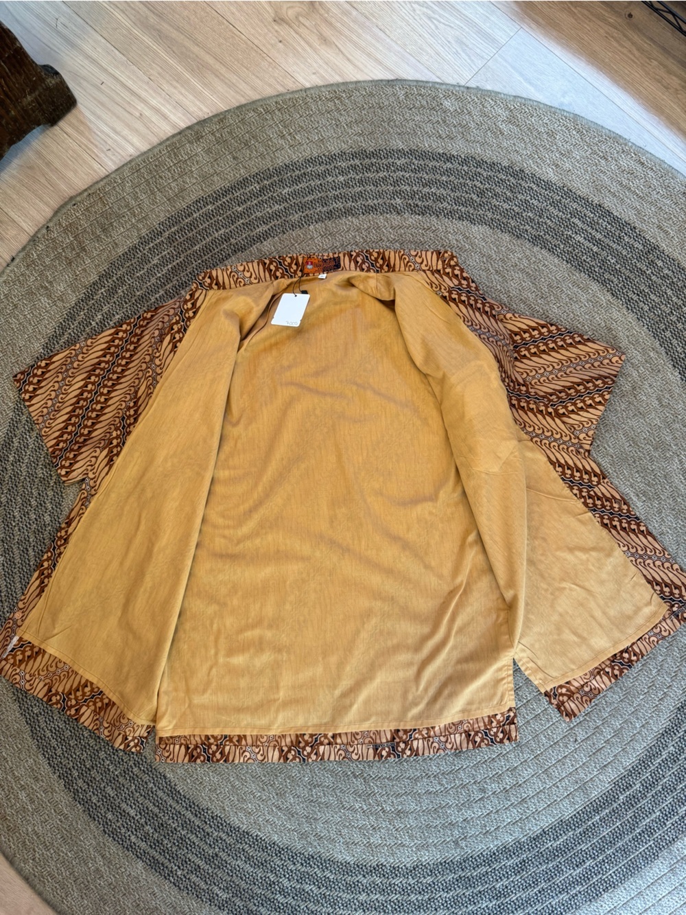 Vintage Enam Saudara Indonesian Batik Shirt Parang Javanese Cotton brown Medium - Picture 7 of 13
